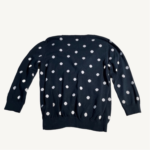 Joe Fresh Navy Blue Cardigan with White Polka Dots Size Medium - Picture 7 of 9